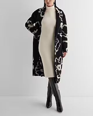 Wool-Blend One Button Floral Coat | Express