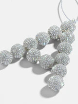 Merry Monogram Ornament - Silver/Pavé | BaubleBar