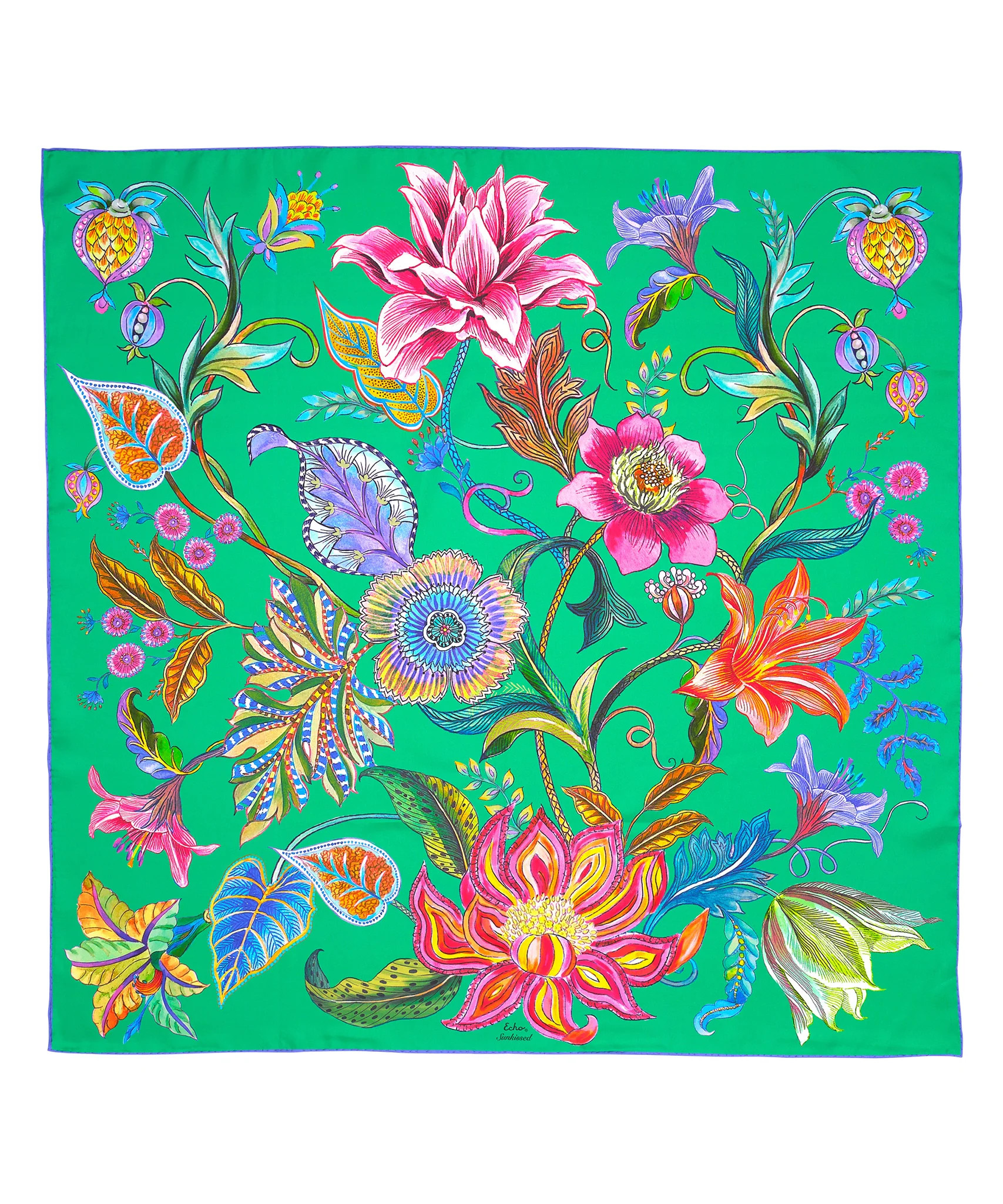 Sunkissed 35" Silk Square Scarf | Echo New York