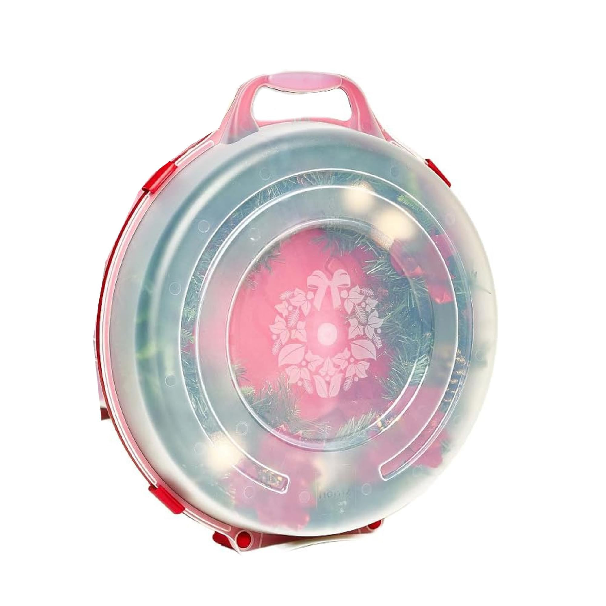 HOMZ 3 Pack Wreath Holder, Christmas Holiday Storage Container Box, 24.5 in, Red | Amazon (US)