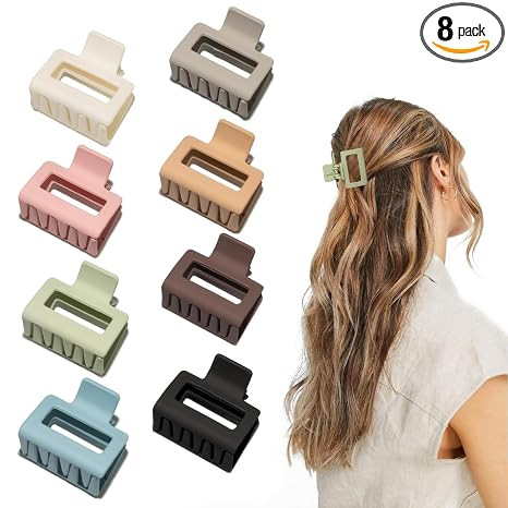 Cobinaan Medium Hair Clips for Women Girls, 2 x 1 x 1.8 inch, 8pcs Neutral Color, Claw Hair Clips... | Amazon (US)