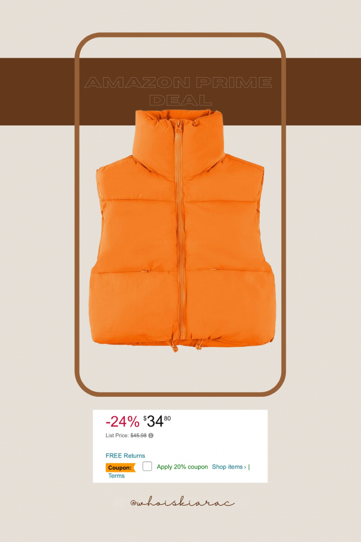 This cropped vest is perfect for the fall! 

#LTKstyletip #LTKsalealert #LTKxPrime