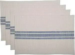 Piper Classics Market Place Blue Grain Sack Stripe Placemats, Set of 4, 12"x 18", Farmhouse, Coun... | Amazon (US)