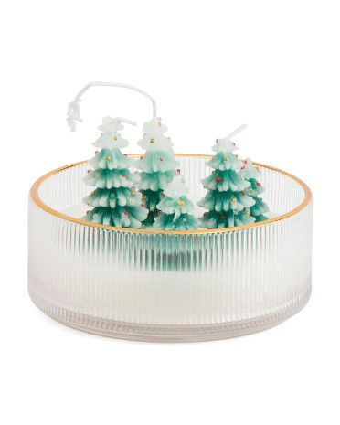 10oz Five Pine Trees In Glass Dish Scented Candle | Marshalls