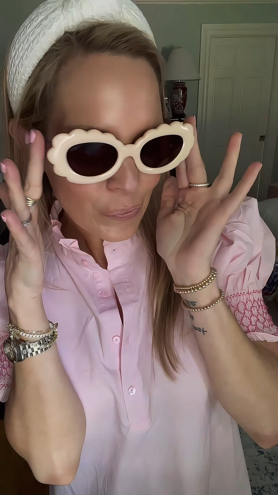 🎀 Tuckernuck style without the splurge! This darling Amazon find is giving preppy, polished perfection with a touch of playful charm 💖 The 100% cotton shirt dress features smocked puff sleeves, a crisp stand collar, and beautifully detailed floral embroidery along the hemline 🌸

I’m wearing the size S in the pink and it’s so lightweight and comfortable — ideal for hot southern days and summer soirées alike ☀️ Paired it with white slides, pearl studs, a cane tote, and my fave scallop sunnies for a Palm Beach meets garden tea party look 🐚🌿🕶

✨Under $60, Prime-eligible, and available in green too! This dress is perfect for brunch, baby showers, church, or any event where you want to look polished but stay cool.

💎 Jewelry is from Melinda Maria — use my code PREPPYREBEL for 10% off your order! I love layering her dainty gold bracelets with classic pearl earrings for an effortless everyday glam ✨

🛍 Tap to shop the full look and save on your sparkle!

#AmazonFashion #TuckernuckDupe #PreppyStyle #LTKunder100 #LTKsummerstyle #GardenPartyVibes #ScallopSunnies #CaneBagStyle #PreppyOnABudget #MelindaMaria #PREPPYREBEL #LTKjewelry #LTKfinds #LTKootd

#LTKSummerEdit #LTKFindsUnder100 #LTKFindsUnder50