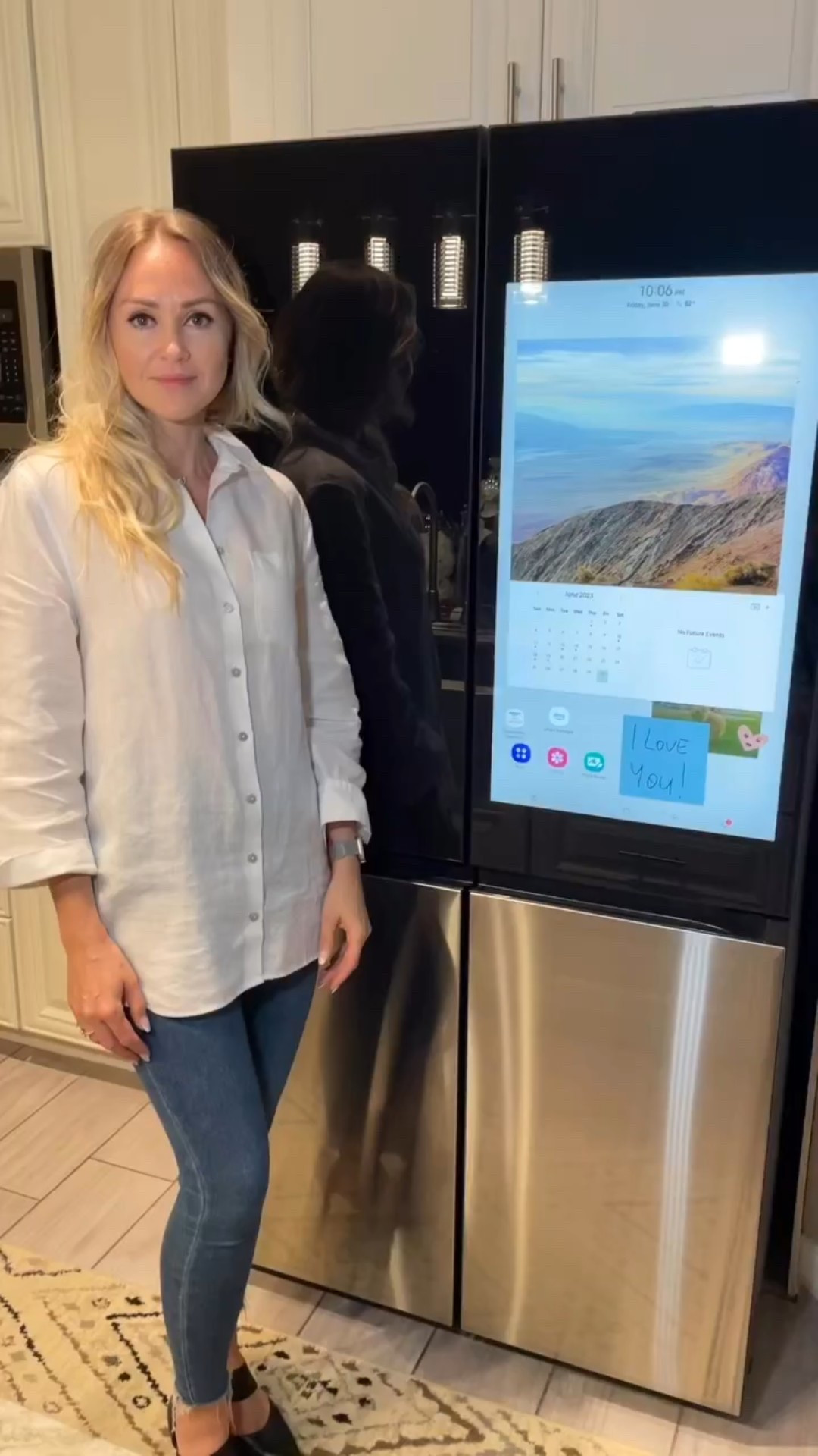  Samsung Bespoke 4-Door Flex Family Hub Refrigerator.
The first impression is beyond my expectations . It is life changer in the kitchen with all the features, quality and design. 
What impressed me is the design and how it looks making it Morden-looking and matching all the colors of the existing appliances in my kitchen. The four doors is more convenient in use than other refrigerator I had before. The other good feature beverage dispenser with autofill water pitcher. The Family Hub is a large touchscreen display located on the refrigerator's right door, acting as the central hub for my kitchen. It allows you to manage my groceries, create shopping lists, leave notes for family members, browse for recipes and stream entertainment. I can also accessed it remotely through a smartphone. Using my phone I can have all the features of the refrigerator to enhance cooling capabilities and flexible storage options. The FlexZone compartment can be converted from a refrigerator to a freezer, i can easily make changing needed for optimal temperature and humidity levels, keeping our food fresher for longer.  The ice maker has two different types like ice bites and cube size.
#SamsungRefrigeratorSpring2023Insiders #samsunginsiders #samsung #samsungrefrigerator #productreviewer #refrigerator #fridge #contentcreator #product #productreviewer #productreviews #influenster #insiders @theinsidersus #microinfluencer Full review on YouTube https://youtu.be/XBbSKAp1FfA?si=kU0U71CKpCp6RtLB

#LTKU #LTKHome