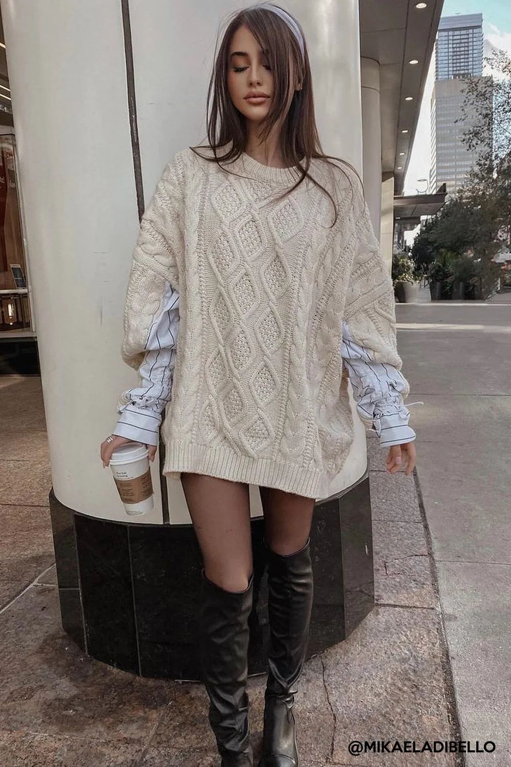 Sadie Shirt Combo Knit Pullover | Storets (Global)