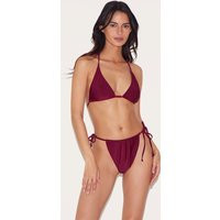 Burgundy Beaded Triangle Bikini Top | PrettyLittleThing US