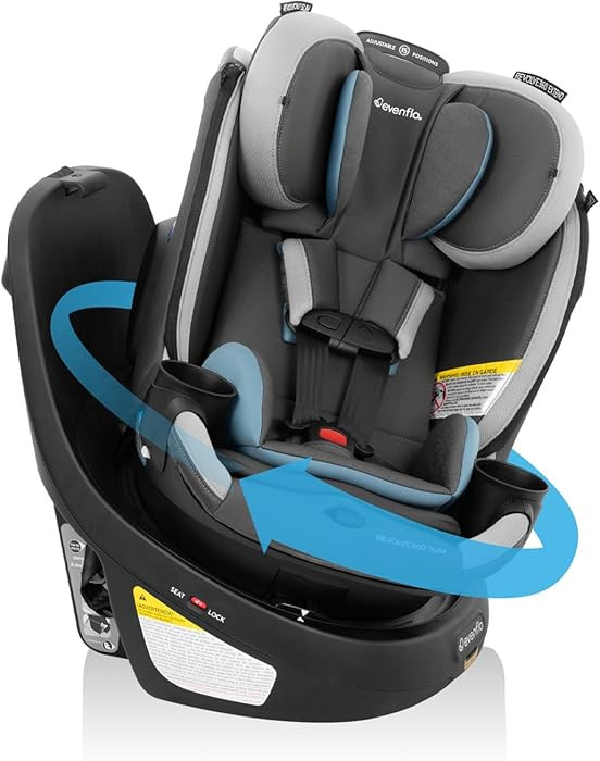Evenflo Revolve360 Slim 2-in-1 Rotational Car Seat with Quick Clean Cover (Stow Blue) | Amazon (US)