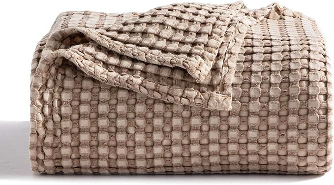Amazon.com: BEDSURE Cotton Waffle Blanket King Size - Lightweight Soft Cooling Bamboo Blankets fo... | Amazon (US)