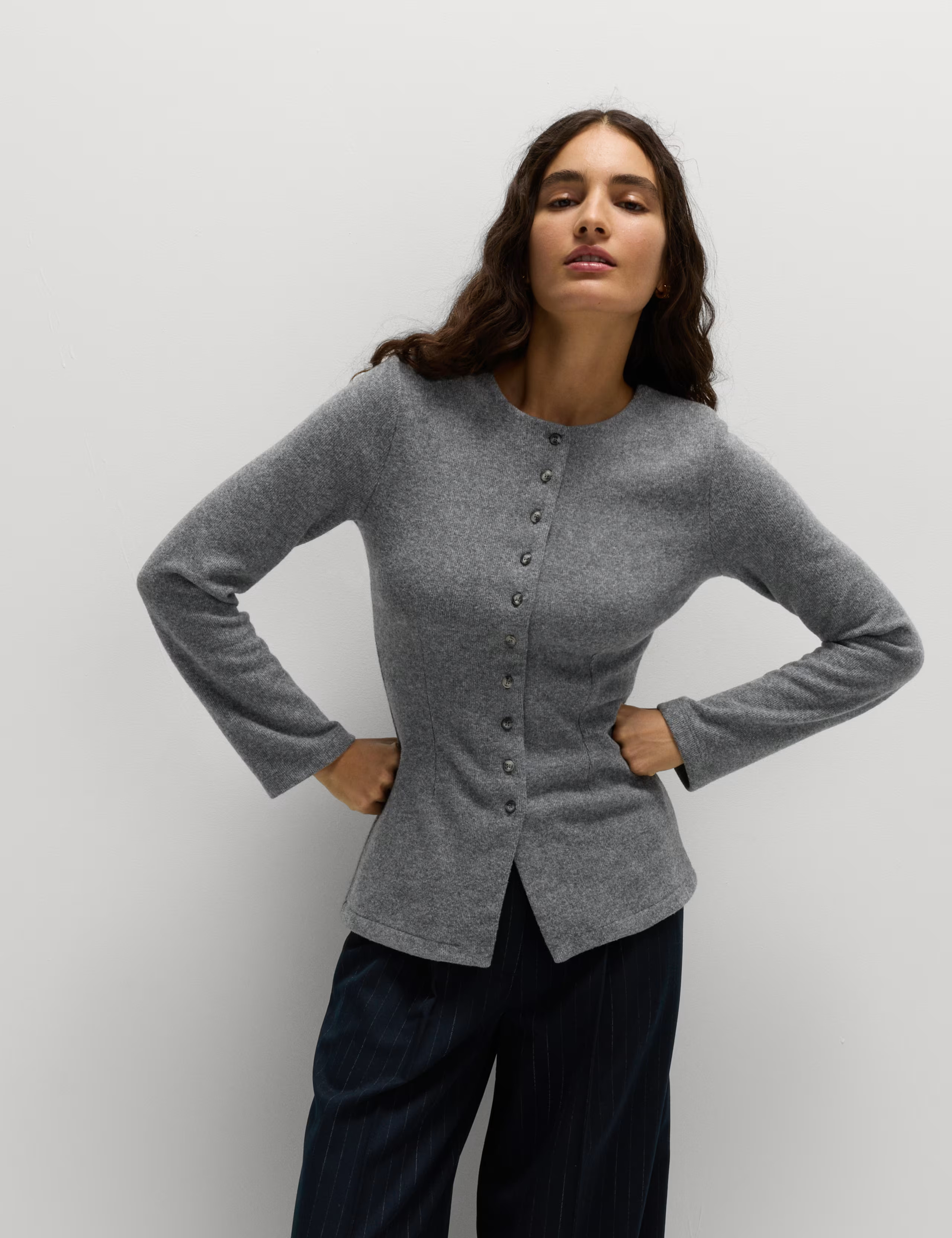 Cosy Crew Neck Slim Fit Cardigan | Marks & Spencer (UK)