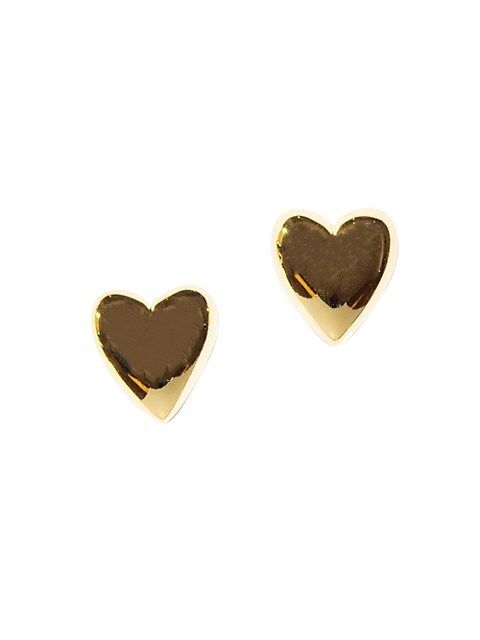 Ashford 14K Gold-Plated Heart Stud Earrings | Saks Fifth Avenue