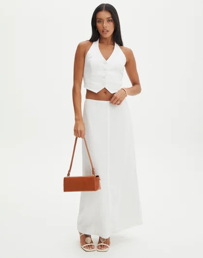 Linen Blend A Line Maxi Skirt | Glassons (Australia)