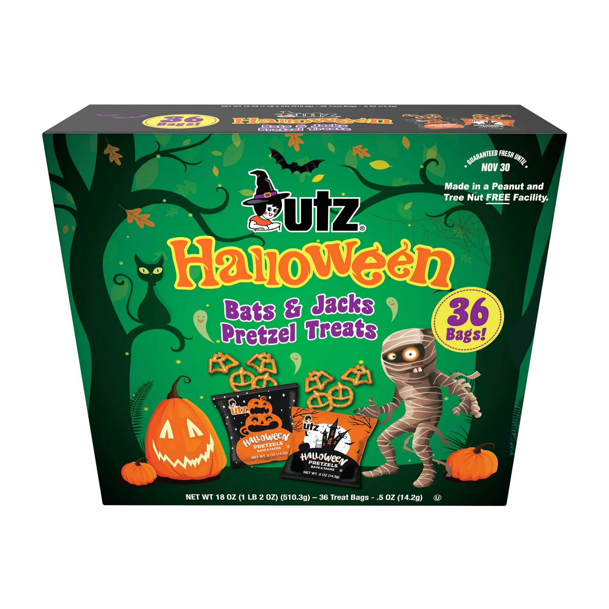 Utz Halloween Bats and Jacks Pretzel Treats, 0.5 oz, 36 Count | Walmart (US)
