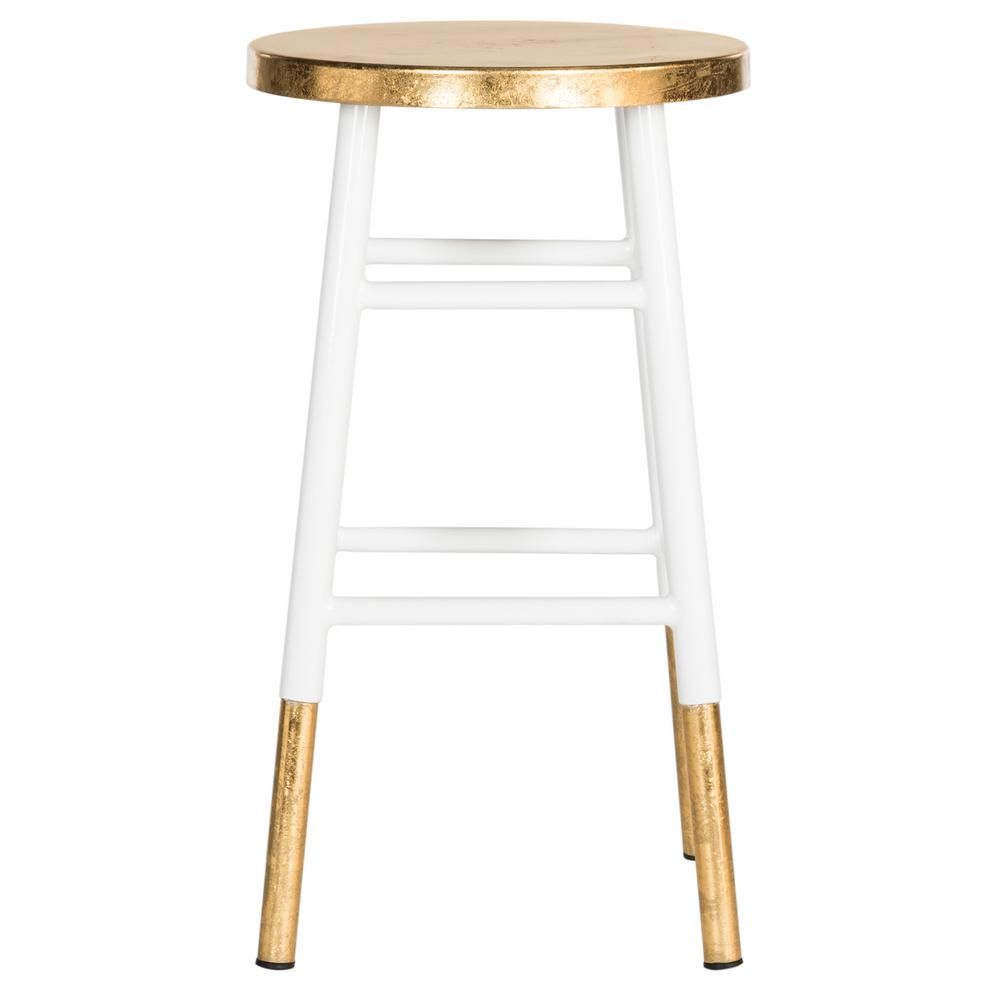Safavieh Emery 24 in. Dipped Gold Leaf Counter Stool in White-FOX3231D - The Home Depot | Home Depot