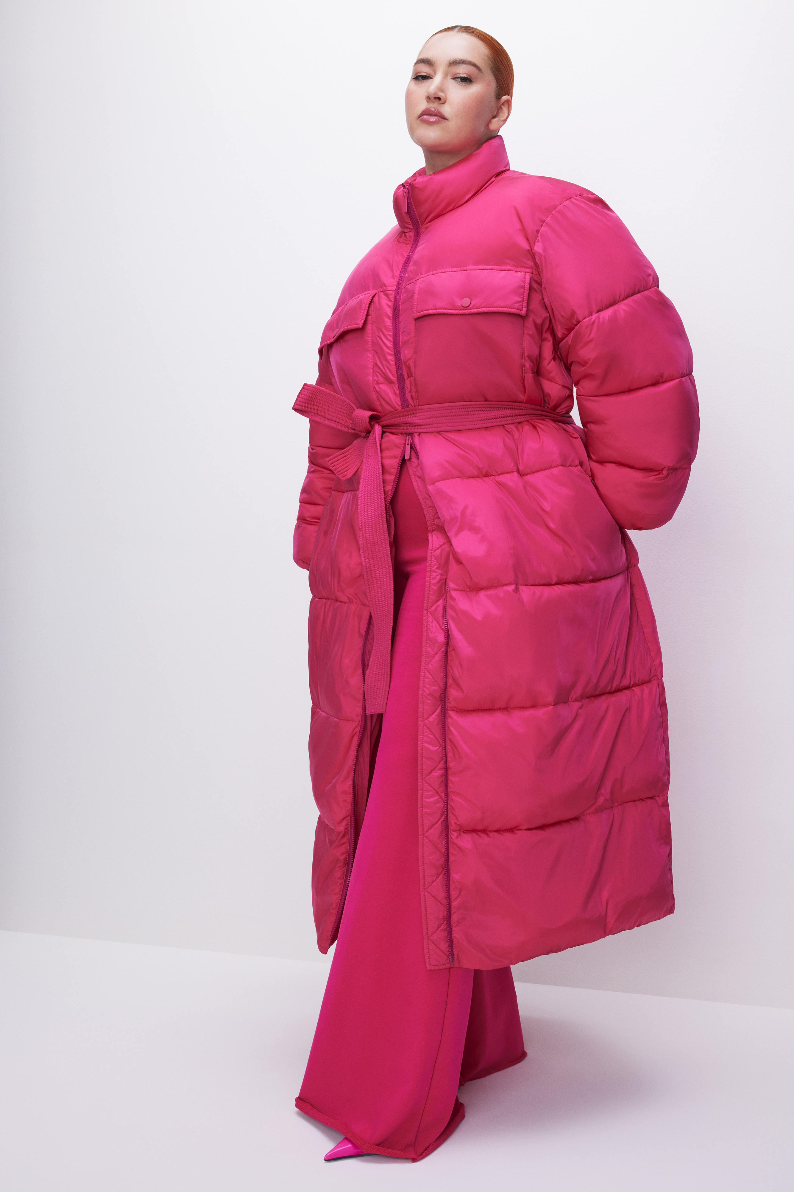 BELTED PUFFER COAT | Good American