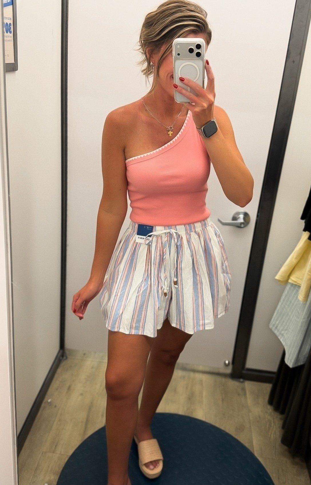 Old Navy new arrivals 
Top/ small
Shorts/ medium (would prefer small)

#LTKSeasonal #LTKOver40 #LTKSaleAlert