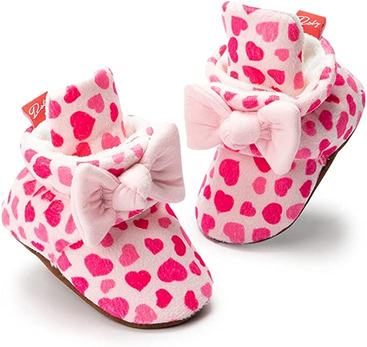 Meckior Newborn Infant Baby Girls Boys Warm Fleece Winter Booties First Walkers Slippers Shoes | Amazon (US)