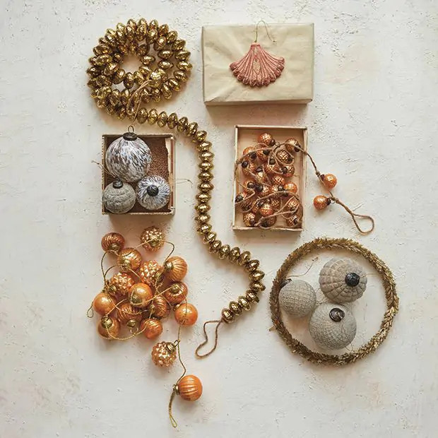 Hammered Metal Bead Decorative Garland | Antique Farm House