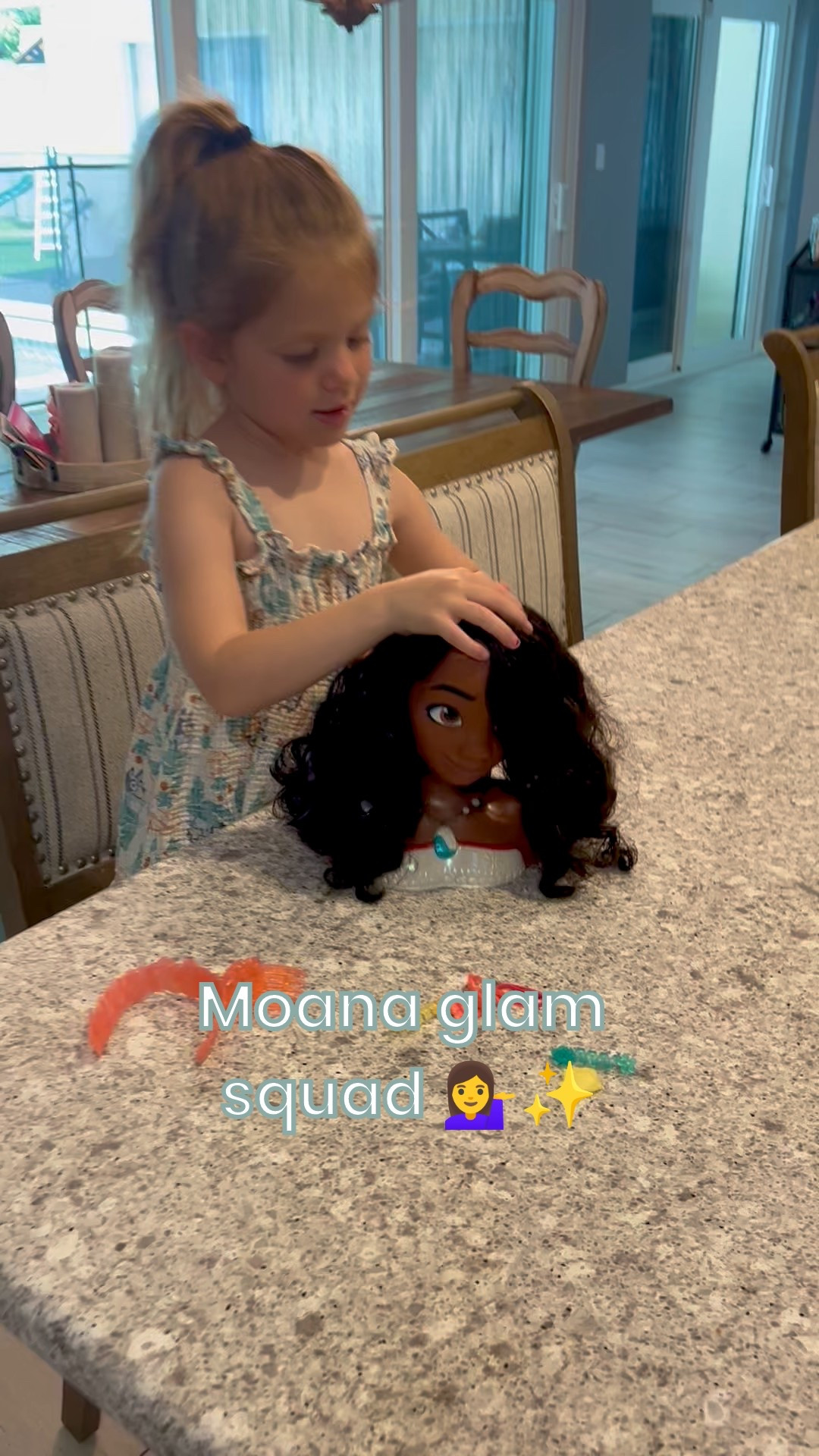 She’s living her best life in her Bluey dress, brushing Moana’s hair like it’s her job 😂 Both from Target, of course. And let’s talk about this bar stool—her favorite spot to play that actually looks good in our space and matches our dining set perfectly. Home really is the heart of it all 💛 Everything’s linked!

#LTKGiftGuide #LTKHome #LTKKids