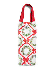 13.5in Christmas Wreath And Bow Toile Wine Bag | Pillows & Decor | Marshalls | Marshalls