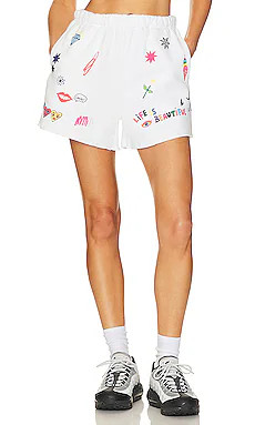 The Mayfair Group Somebody Loves You Sweat Shorts in White from Revolve.com | Revolve Clothing (Global)