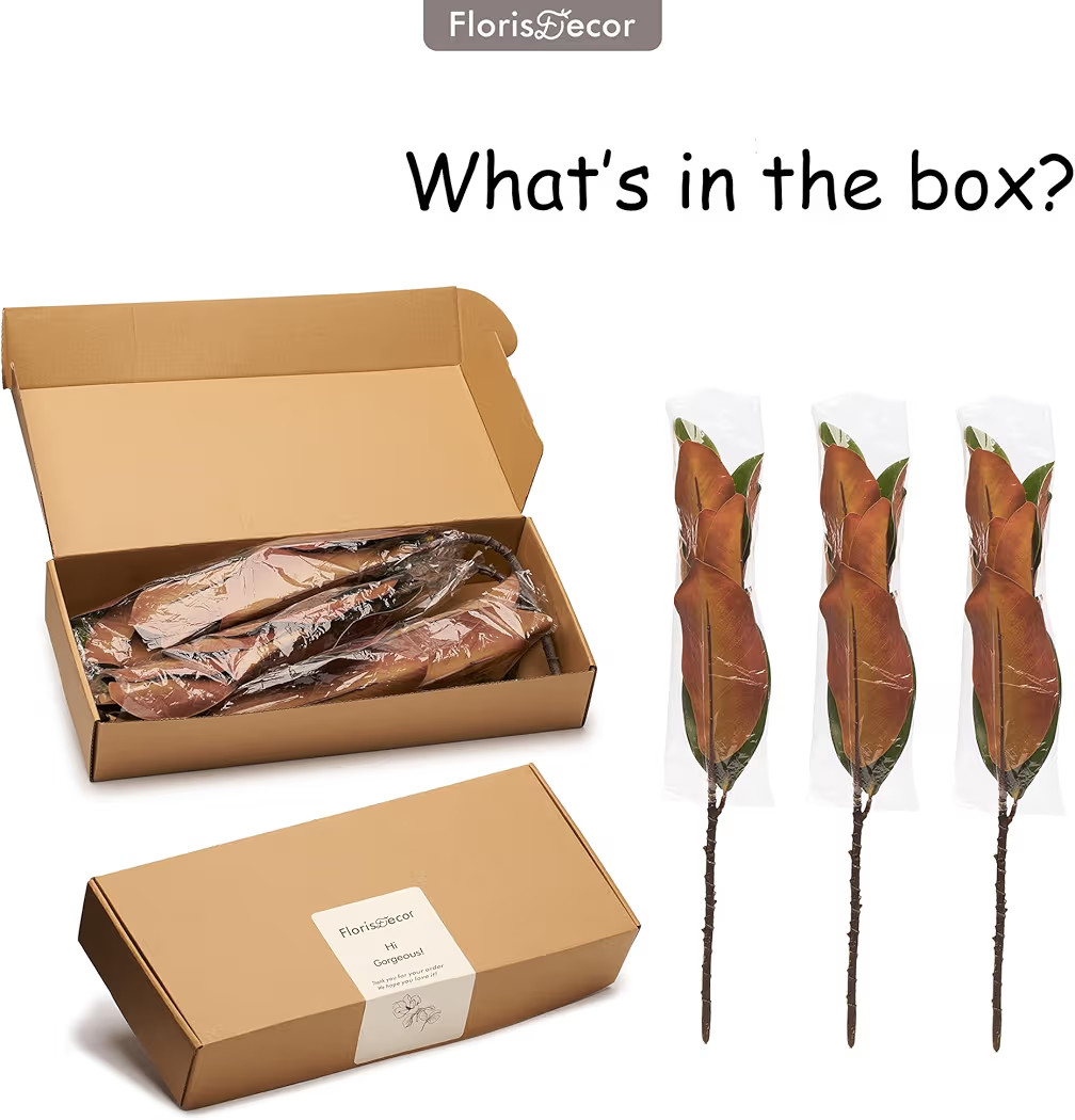 22'' Realistic Southern Magnolia Branches, Real Touch Leaves, Artificial Magnolia Picks for Home ... | Amazon (US)