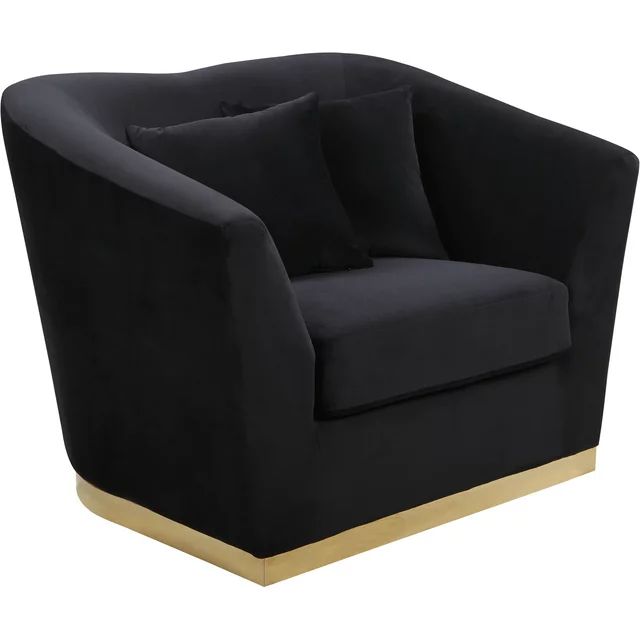 Meridian Furniture Arabella Black Velvet Chair-Color:Black Velvet,Finish:Gold,Style:Contemporary | Walmart (US)