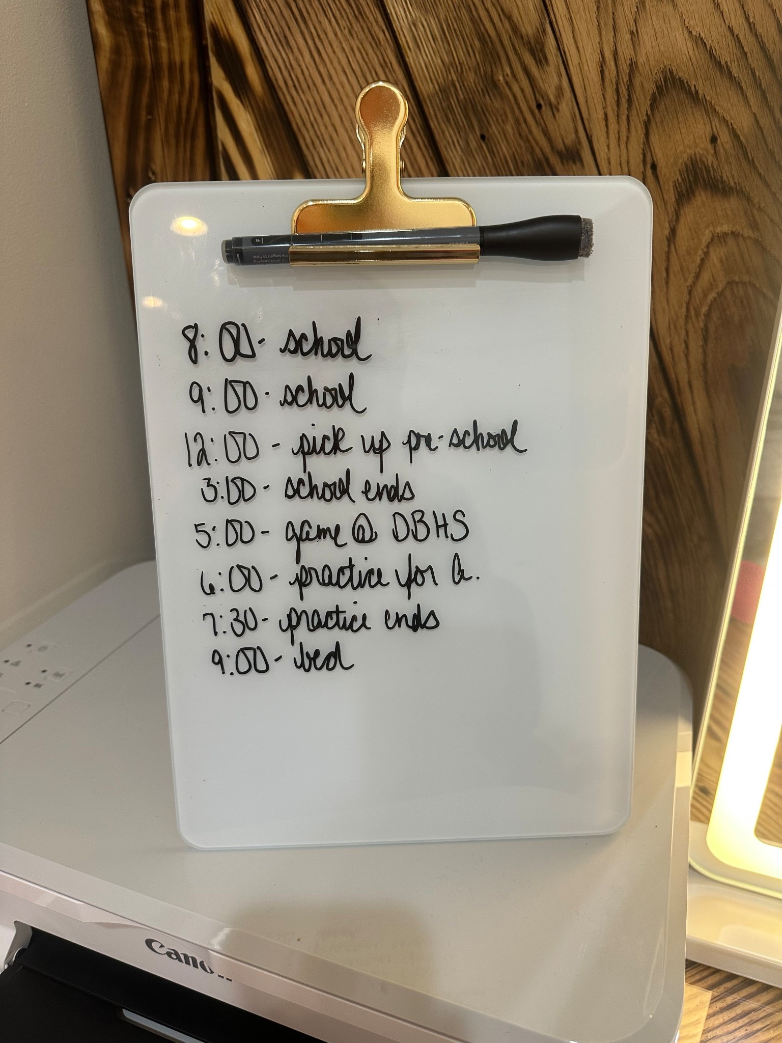 Glass Dry-Erase Desktop Easel
✨Tempered Glass
✨Gold Metal Stand
✨Removable Clip

#LTKHome #LTKFindsUnder50