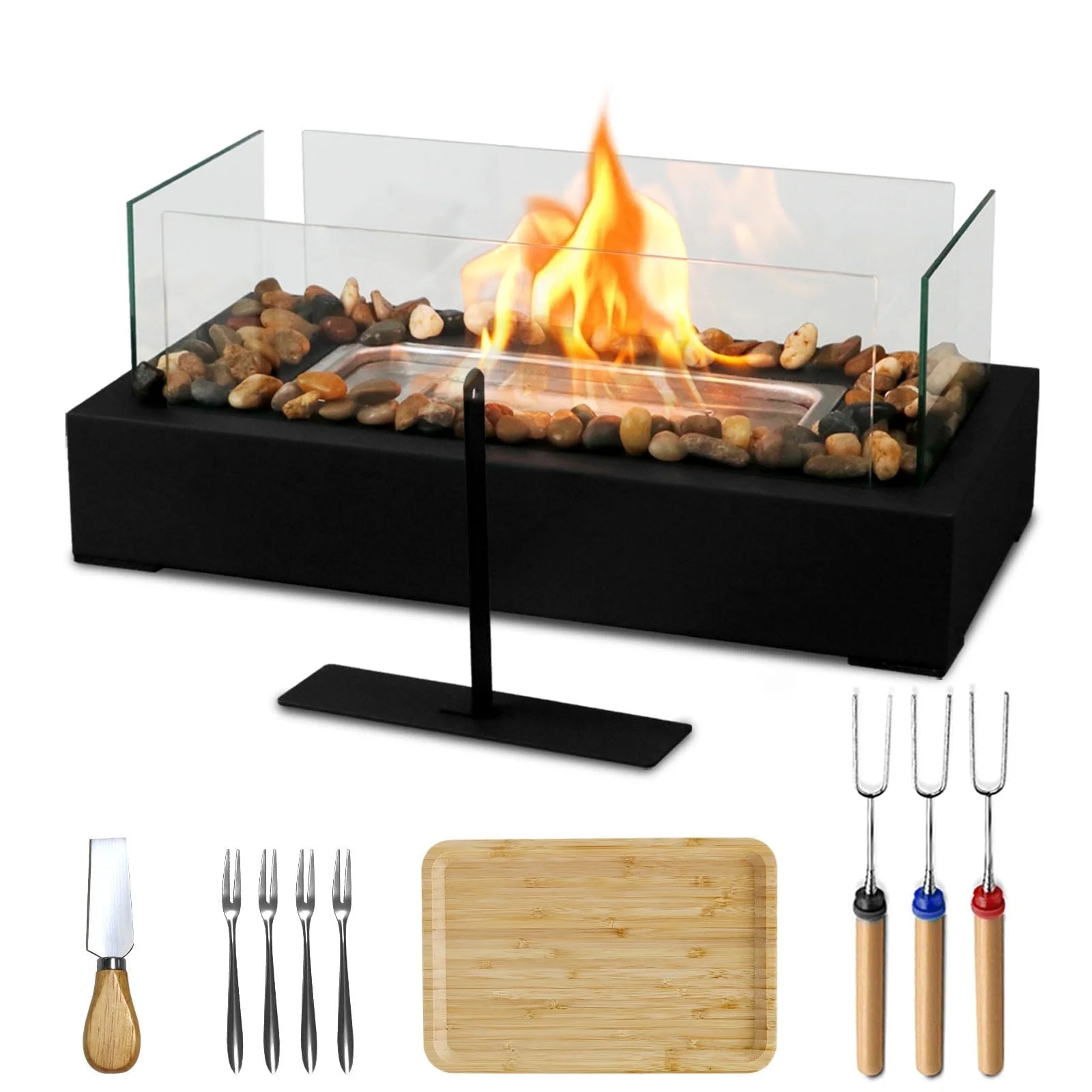 Smores Maker Kit for Indoor and Outdoor Use with 4-Way Safety Glass, Decorative Stones,Gift for C... | Walmart (US)