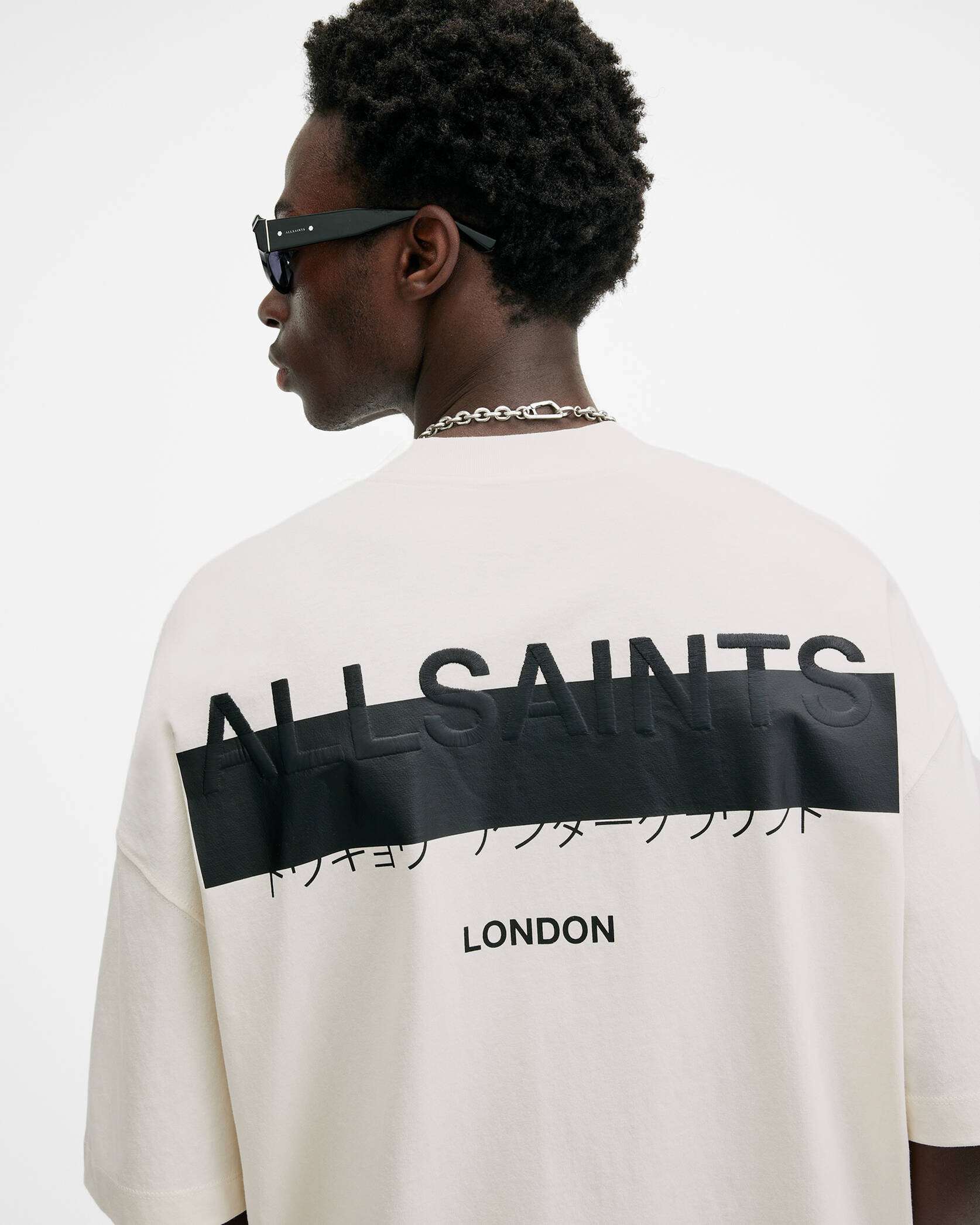 Redact Oversized Embroidered Logo T-Shirt | AllSaints US