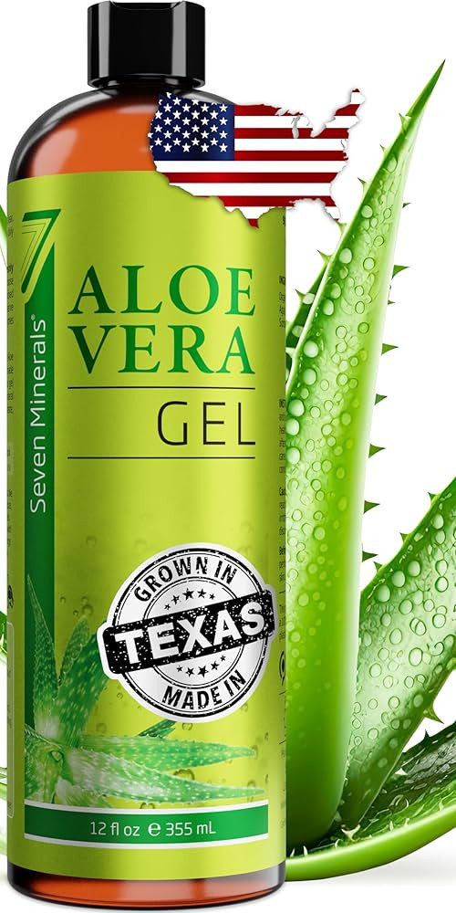 Seven Minerals Organic Aloe Vera Gel from freshly cut 100% Pure Aloe - Big 12oz - HighestQuality,... | Amazon (US)