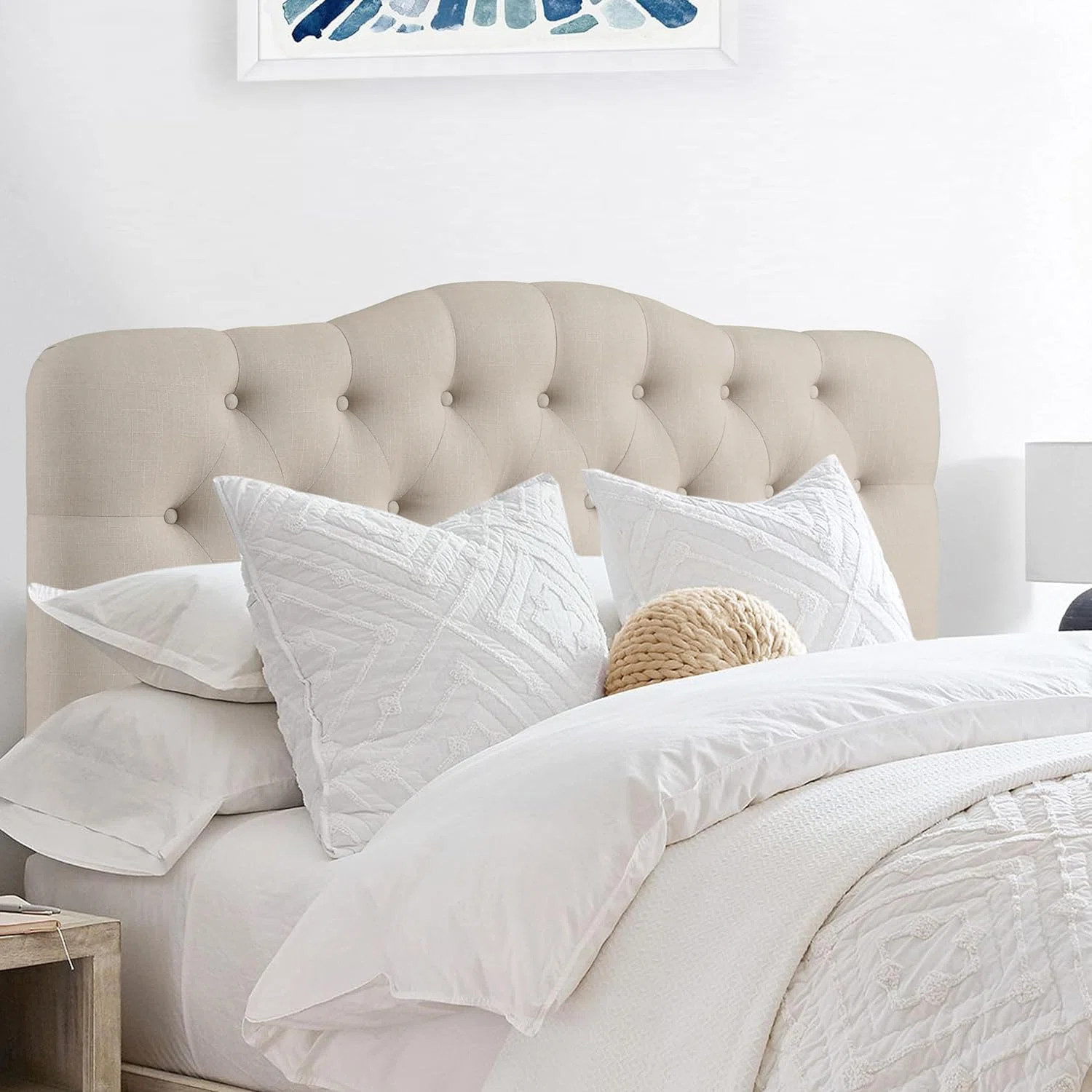 Linen Tufted Upholstered Headboard, Sturdy and Durable Solid Wood Headboard, Fabric Headboard Adj... | Wayfair North America