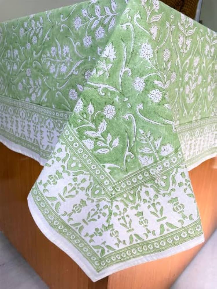 Ridhi Hand Block Print Tablecloth, Home and Kitchen Linen Set, Wedding Decor Dining Table Cover, ... | Amazon (US)