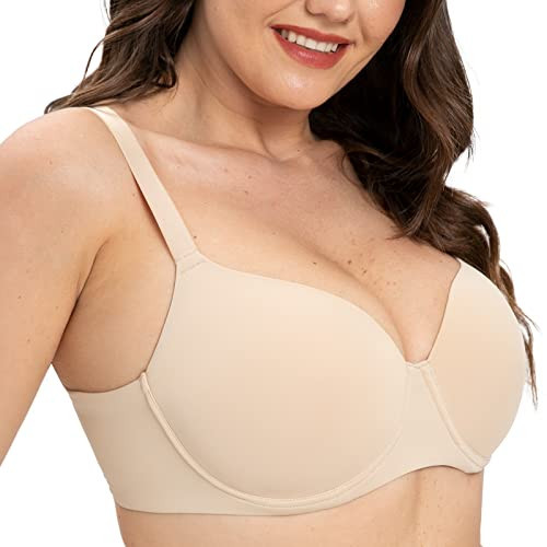 HSIA Women Bras Push Up Full Coverage Comfortable Padded Underwire Bra for Womens Heavy Breast Light Beige | Amazon (US)