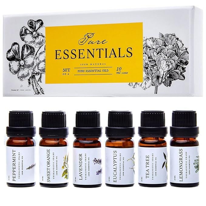 Essential Oils by Pure Essentials 100% Pure Therapeutic Grade Oils kit- Top 6 Aromatherapy Oils G... | Amazon (US)