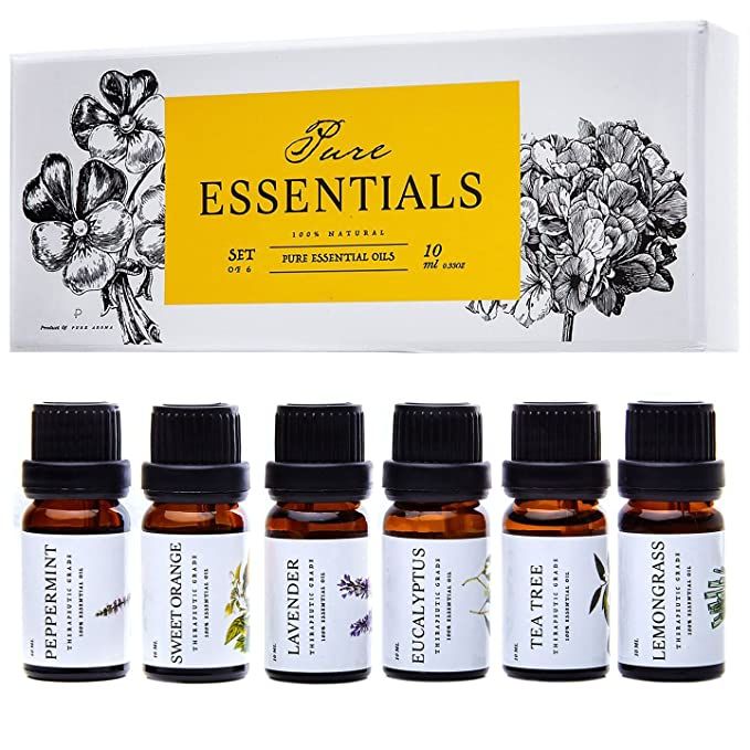 Essential oils by PURE ESSENTIALS 100% Pure Therapeutic Grade Oils kit- Top 6 Aromatherapy Oils G... | Amazon (US)