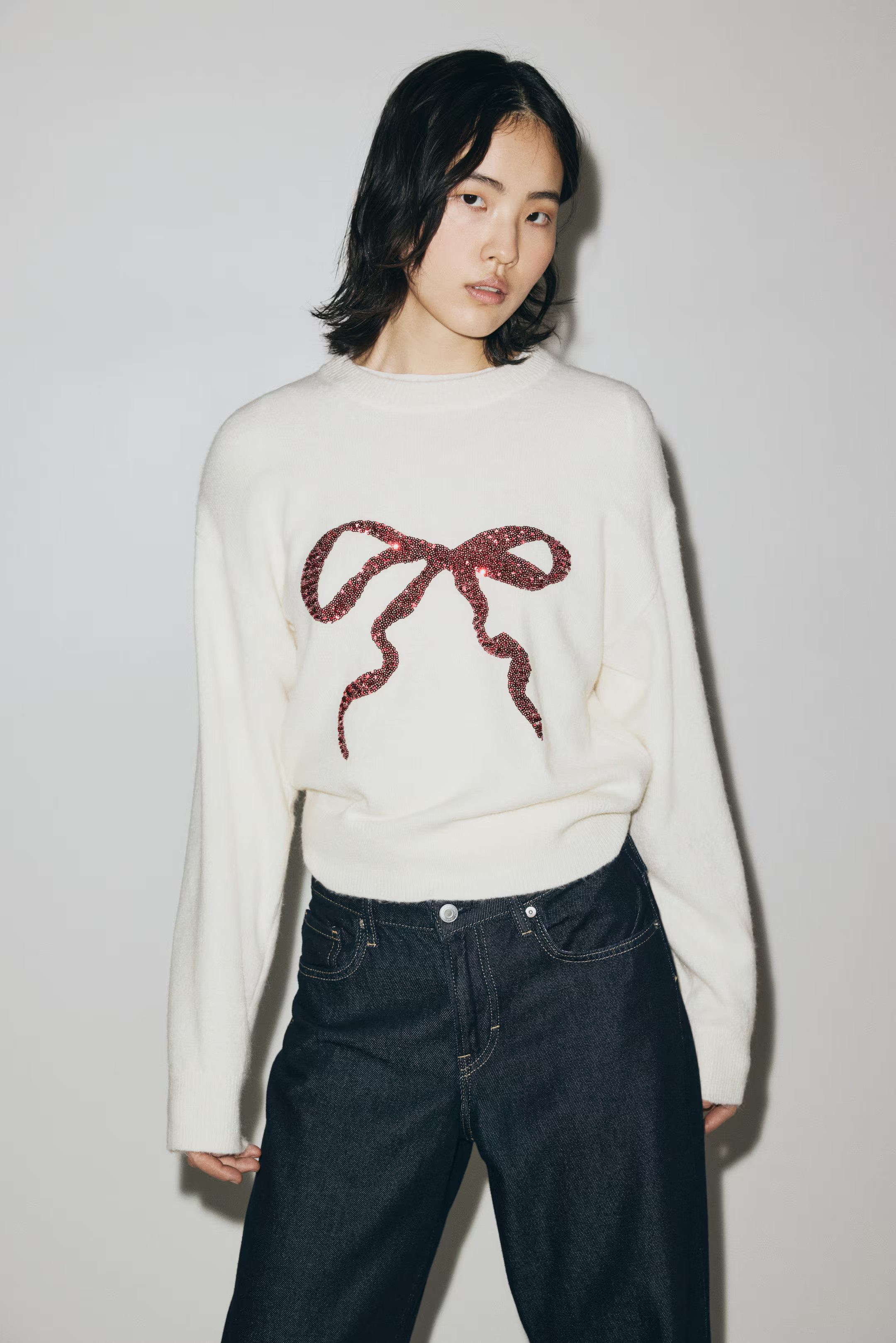 Sweater with Sequined Motif | H&M (US + CA)