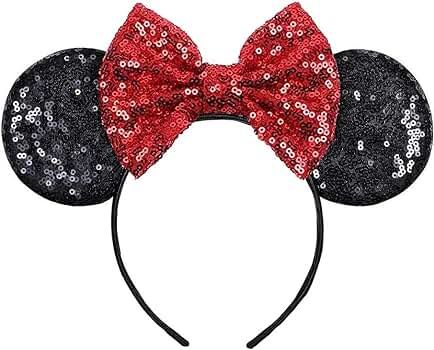 FANYITY Mouse Ears,Mice Sequin Ears Headband for Boys Girls Women Birthday Party | Amazon (US)