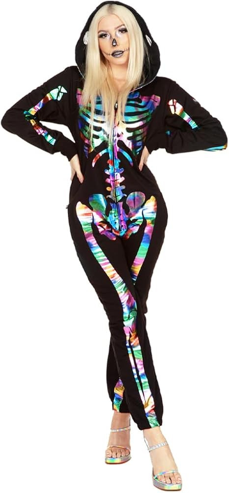 Tipsy Elves Halloween Skeleton Costume for Women - Comfy Easy Adult Onesie Jumpsuit - Front and B... | Amazon (US)