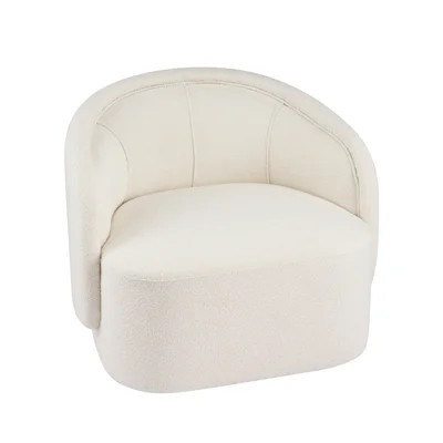 Amanda Cream Accent Chair Curved Boucle | Wayfair North America