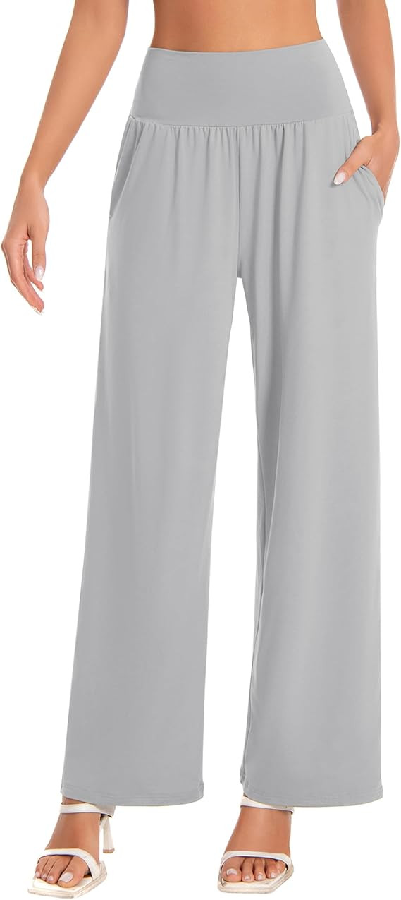 BUBBLELIME 20"/27"/29"/31"/33"/35" Women's High Waist Wide Leg Yoga Pants Loose Comfy Lounge Casu... | Amazon (US)