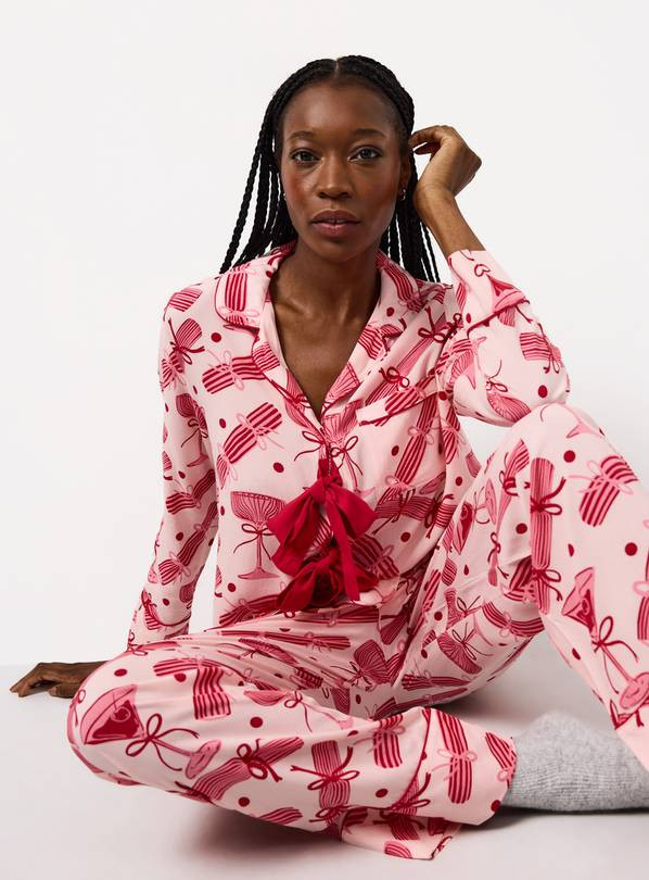 Pink Christmas Cracker Print Pyjama Set XL | Tu Clothing