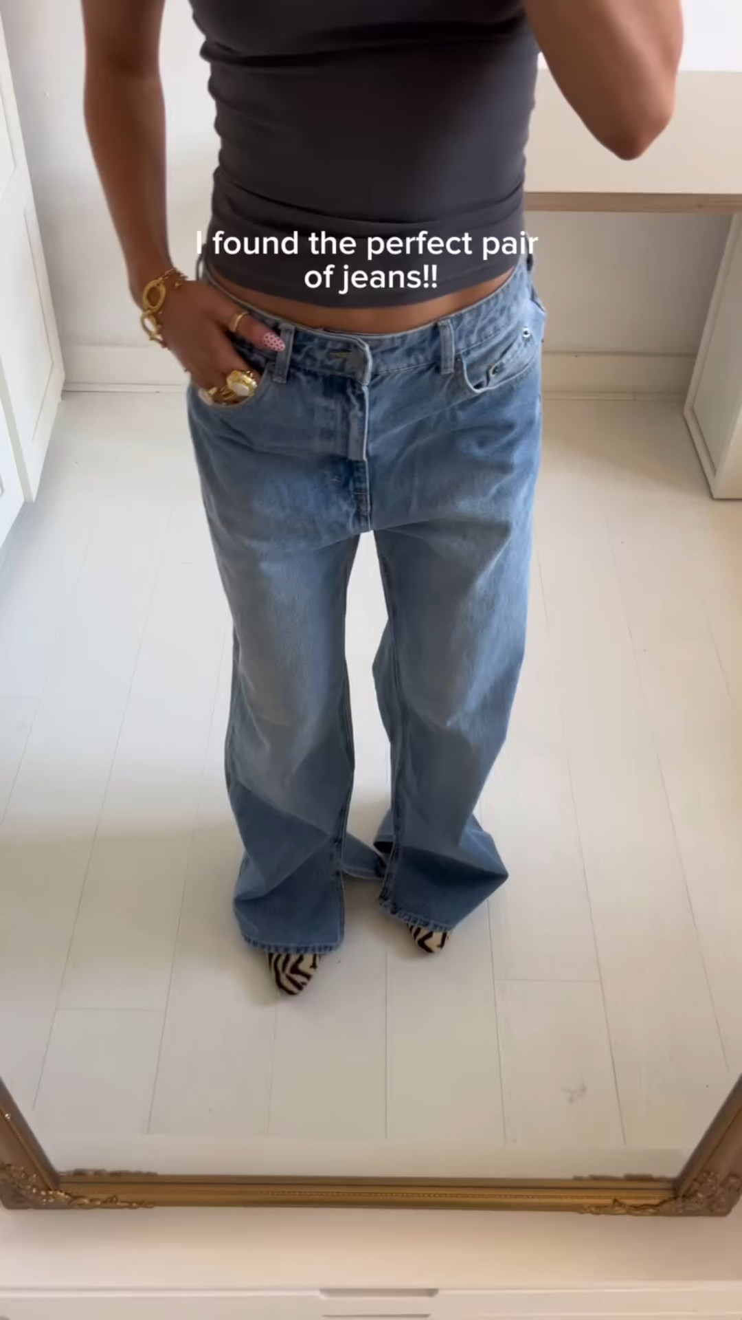 this miiight be my new favorite pair aka the pair I will wear for weeks on end until a new one becomes my fave #outfitinspo #jeans #lowwaist #springoutfit #jewelry #jewellery #styleinspo #fits #fashion