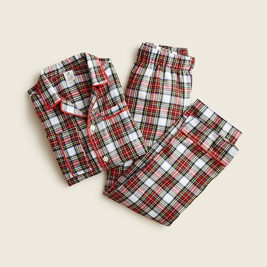 Kids' button-up pajama set in tartan | J. Crew US