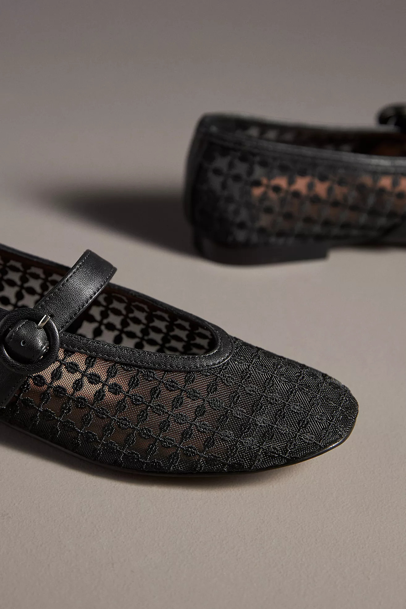 Bibi Lou Floral Mesh Mary Jane Flats | Anthropologie (US)