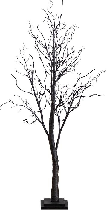 Nearly Natural 4ft. Pre-Lit Halloween Deluxe Black Twig Artificial Fall Tree with 81 Orange and P... | Amazon (US)