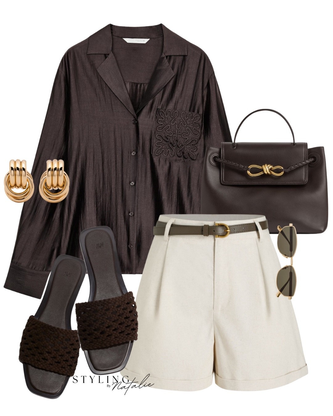 Pocket anagram brown shirt, tailored shorts, sandals, Bottega bag, brown outfit, summer outfit, casual chic, workwear, weekend outfit 

#LTKstyletip #LTKsummer #LTKworkwear