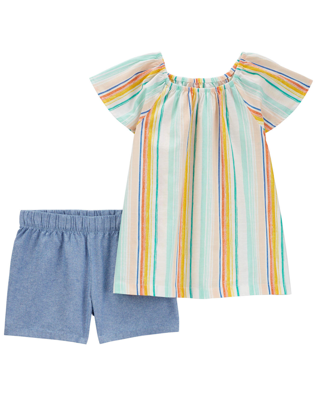 Kid 2-Piece Striped Top & Chambray Short Set - Carter's | Carter's | Carter's Inc