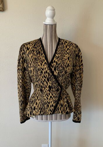 Vintage Jaymee Papell Leopard Blouse Women’s M  | eBay | eBay AU
